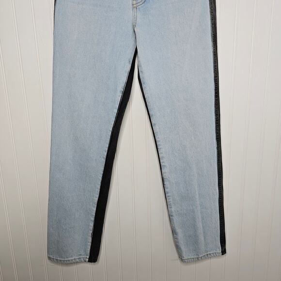 REVICE Women's Two Tone Ex Boyfriend Jeans Size 26 Button Fly High Rise Straight - Picture 6 of 12